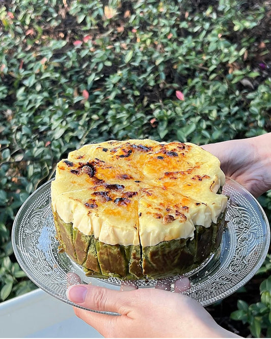 Matcha Cream Brûlée Basque Cheesecake